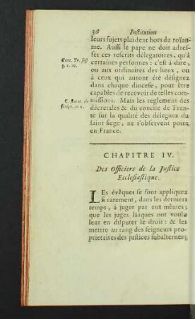 Chapitre IV. Des Officiers de la Justice Ecclesiastique.
