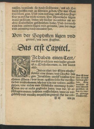 Von der Sophisten lügen und grewel/ mit dem Fegfeur.
