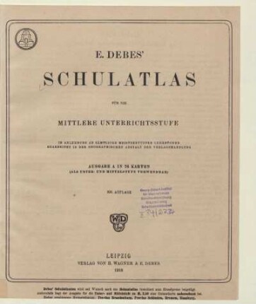 E. Debes' Schulatlas für die mittlere Unterrichtsstufe
