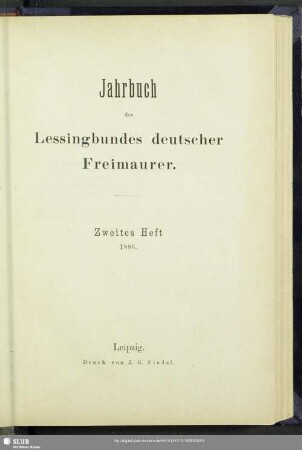 2.1886: Jahrbuch des Lessingbundes Deutscher Freimaurer