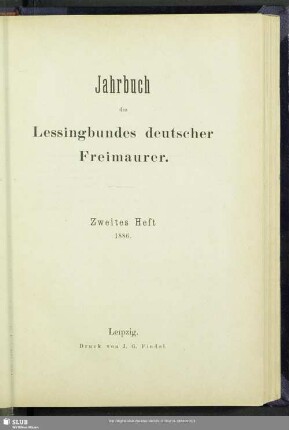 2.1886: Jahrbuch des Lessingbundes Deutscher Freimaurer