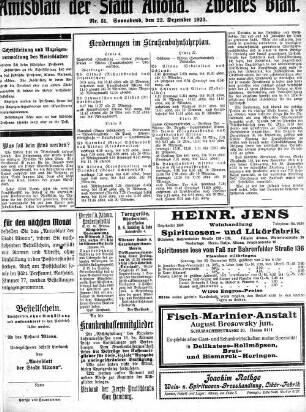 Zweites Blatt. Nummer 51 : Sonnabend, den 22. Dezember 1923.