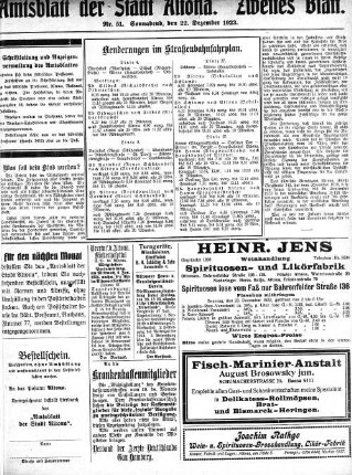 Zweites Blatt. Nummer 51 : Sonnabend, den 22. Dezember 1923.