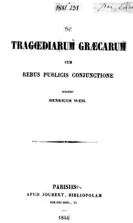 De Tragœdiarum Græcarum Cum Rebus Publicis Conjunctione
