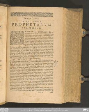 Davidis Chytraei In Lectionem Prophetarum Prooemium.