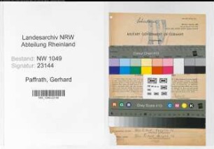 Entnazifizierung Gerhard Paffrath , geb. 18.07.1903 (Lehrer)