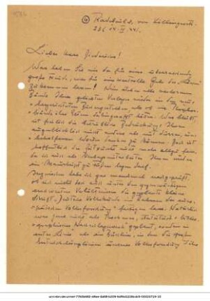 Brief von Adolf Spamer an Peter Diederichs 14.04.1944
