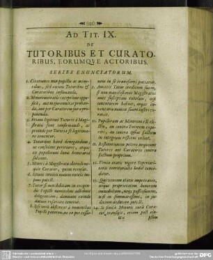 Ad Tit. IX. De Tutoribus Et Curatoribus, Eorumque Actoribus