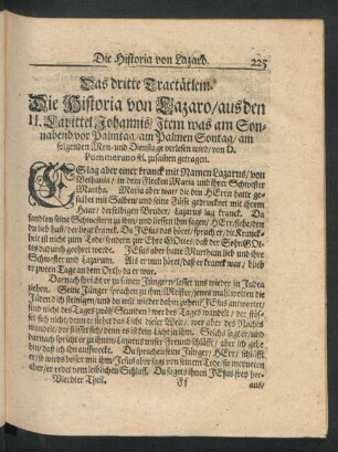 Das dritte Tractätlein. Die Historia von Lazaro ...