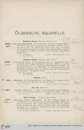 Ölgemälde; Aquarelle [Nr. 1-63]