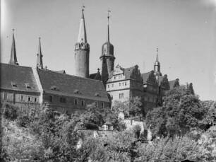 Merseburg. Stadtteilansicht mit Dom und Schloss