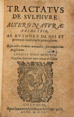 Tractatus de sulphure, altero naturae principio