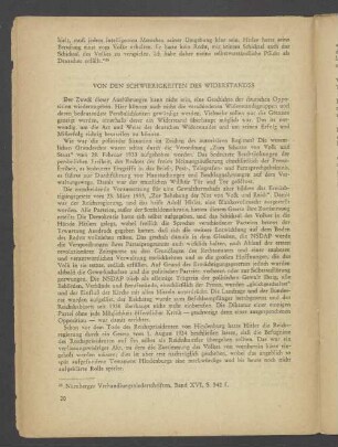 Von den Schwierigkeiten des Widerstandes