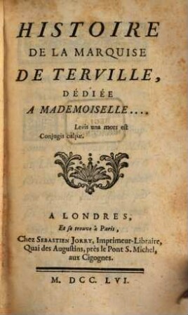 Histoire de la Marquise de Terville ...