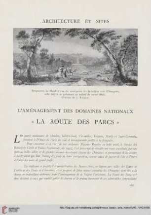 L'aménagement des domaines nationaux : "la route des parcs