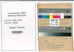 Entnazifizierung Friedrich Zarges , geb. 11.03.1895 (Maschinist)