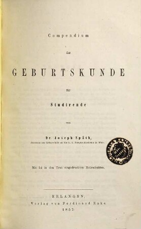 Compendium der Geburtskunde für Studirende