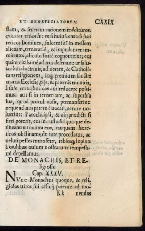 De Monachis, Et Religiosis. Cap. XXXV.