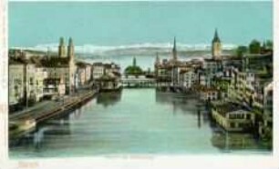 Ansicht von Zürich, mit Blick vom Mühlesteg
