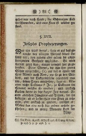 §. XVII. Josephs Prophezeyungen.