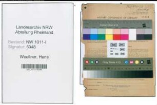 Entnazifizierung Hans Woellner , geb. 11.09.1905 (Angestellter)