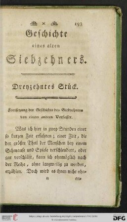 Dreyzehntes Stück