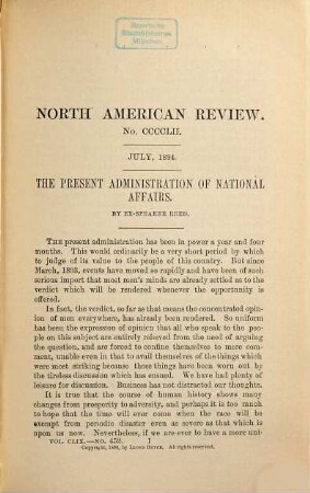 The North American review. 159. 1894 (July - December)