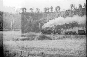 Dampflok 16, Güterzug mit Stückgutbeförderung G(ST)305 W im Eyachtal bei Bad Imnau