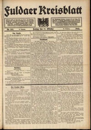 Ausgabe vom Freitag, den 17. Oktober 1913.