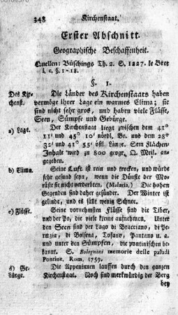 Erster Abschnitt. Geographische Beschaffenheit
