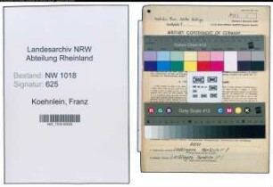 Entnazifizierung Franz Koehnlein , geb. 25.12.1902 (Arbeiter)