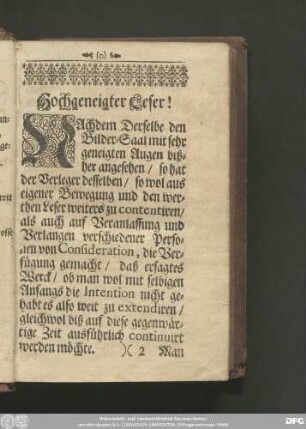Hochgeneigter Leser!