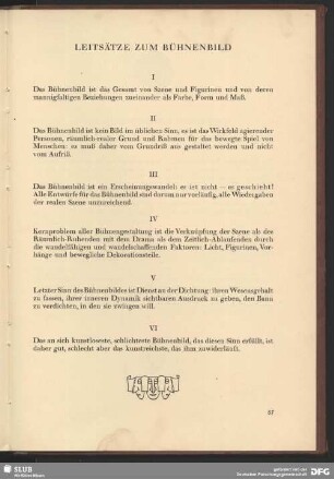 Leitsätze zum Bühnenbild