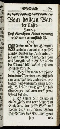 Vom heiligen Vatter Unser.