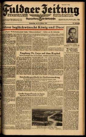 Ausgabe vom Donnerstag, den 29. Oktober 1942.