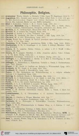 Philosophie, Religion (Nr. 1267-1353)