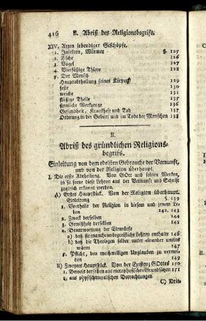 B. Abriß des gründlichen Religionsbegrifs.
