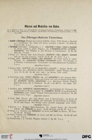 Münzen und Medaillen von Baden (Nr. 1-703)