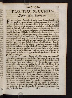 9-14, Positio Secunda. Datur Ens Rationis