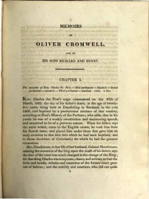 Memoirs of the Protector Oliver Cromwell and of his sons, Richard and Henry