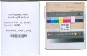Entnazifizierung Hans Ludwig Praetorius , geb. 04.11.1896 (Arzt)