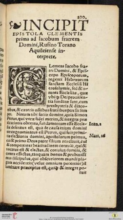 Incipit epistola Clementis prima [...]