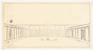 Feierabendhaus: Perspektivische Ansicht Ausstellungshof