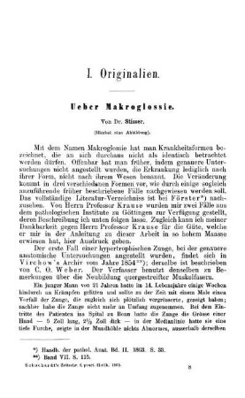 I. Originalien. Ueber Makroglossie.