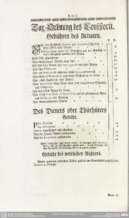 Tax-Ordnung des Consistorii