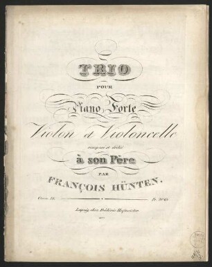 Trio pour Piano Forte, Violon et Violoncelle : op. 14