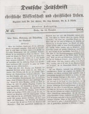 355-362 Ueber Wesen, Bedeutung und Behandlung des Glaubens : Fortsetzung