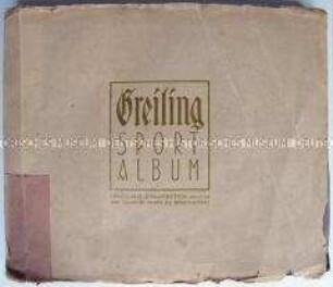 Fotoalbum mit beschrifteten Privataufnahmen vom Kriegsgeschehen in Belgien und Frankreich 1915 bis 1917, eingeklebt in ein Sammelbilderalbum