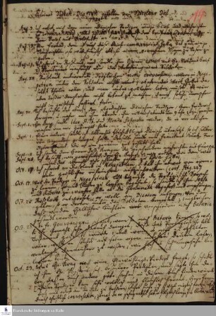 Tagebuch von Nikolaus Dal.
