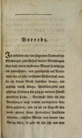 Kurzer Abriß der Erfahrungsseelenlehre als Grundlage bei Vorlesungen über diese Wissenschaft